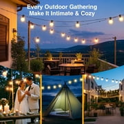 Phopollo Solar String Lights, G40 200FT Outdoor Lights 100 Shatterproof Bulbs, Patio String Remote control, USB powered, Waterproof Hanging Lights for Backyard Garden Porch Decor