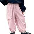 thumbnail image 2 of Girls Stretchy Casual Pants Cargo Pants Joggers with Pockets Kids Athletic Trousers for Play and Everyday Wear Durable Soft Stretch, 2 of 8