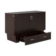 thumbnail image 3 of AFI Marina Queen Solid Wood Murphy Bed Chest with Drawer & Charger, Espresso, 3 of 8