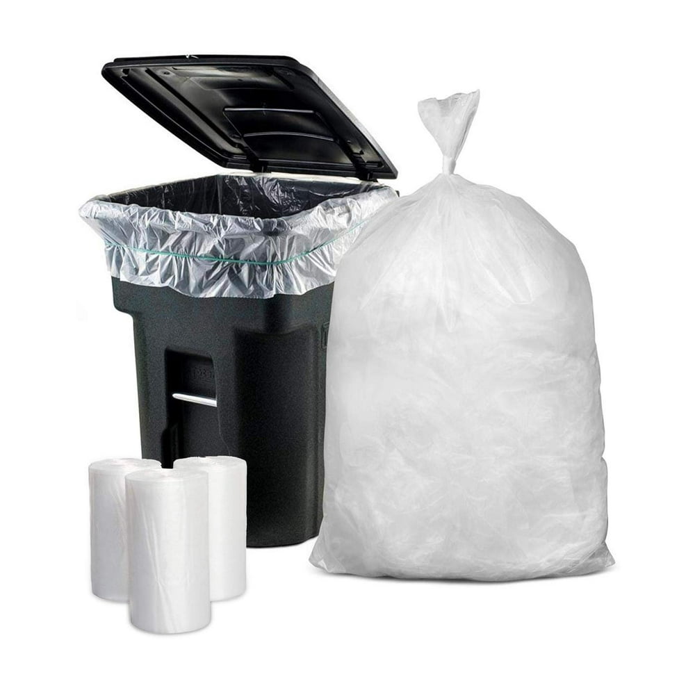 Pack of 50 Heavy Duty Trash Can Liners 30 x 36 Low Density Clear Trash