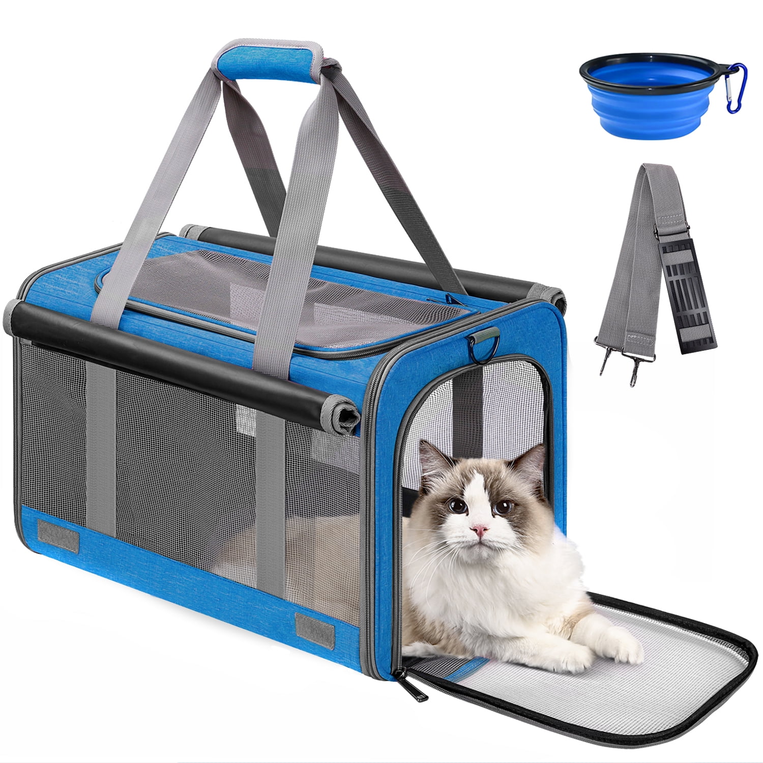 Cat Carrier, Pet Carrier for Large Cats, SoftSided Cat Carrier with a