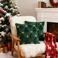 thumbnail image 2 of Gynky Christmas Tree Throw Pillow Covers Set of 2, 18"x18" Soft Fluffy Boho Pillowcases Home Decor Winter Holiday Cushion Cases for Sofa Couch Bedroom Living Room Xmas Decoration,Green, 2 of 7