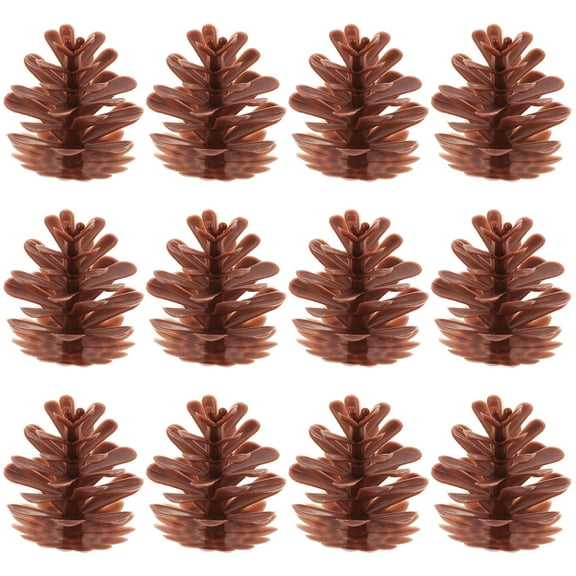 Raindrops 50 Pieces of Light Brown Plastic Pine Cones for High Realism Classic Christmas Decorations