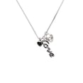 thumbnail image 2 of Delight Jewelry Silvertone Mini Two Sided Black Heart - Love and Lock Charm Necklace, 18"+1", 2 of 4