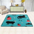 thumbnail image 2 of Dreamtimes Black Cats Pineapples Non-Slip Area Rug 36"x24", Kitten Cartoon Summer Floor Carpet Comfort Floor Mats Decor for Indoor Front Porch,Living Room, Bedroom,Kitchen, 2 of 7