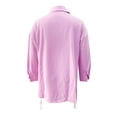 thumbnail image 4 of Chemise Ample pour Femmes avec Ceinture et devant, Ourlet Long, pour Début d'Automne, Tenue Décontractée, 4 of 5