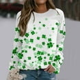 thumbnail image 2 of Hvyesh St. Patrick's Day Shirts for Womens, Cute Green Gnome Print Casual Crew Neck Blouse Trendy Long Sleeve Basic Tee Tops,Green shirts for women X-Large, 2 of 5