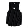thumbnail image 4 of Cmfcve Men's Breathable Athletic Tank Top Sleeveless Running Bodybuilding Muscle Shirt Crewneck Basic Soild t Shirts with Logo, 4 of 5