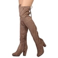 thumbnail image 2 of New Women Breckelles Gina-38 Faux Suede Thigh High Drawstring Block Heel Boot, 2 of 3