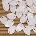 thumbnail image 3 of EOEMY 50 Pcs 12mmx17mm Leaf Shell Natural White Mother Of Pearl Jewelry Making Diy, 3 of 3