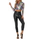 thumbnail image 2 of INSPIRAR CHIC Blusas Cortas Metálicas de Manga Larga con Cierre para Mujeres XS Multicolor Negro, 2 of 5