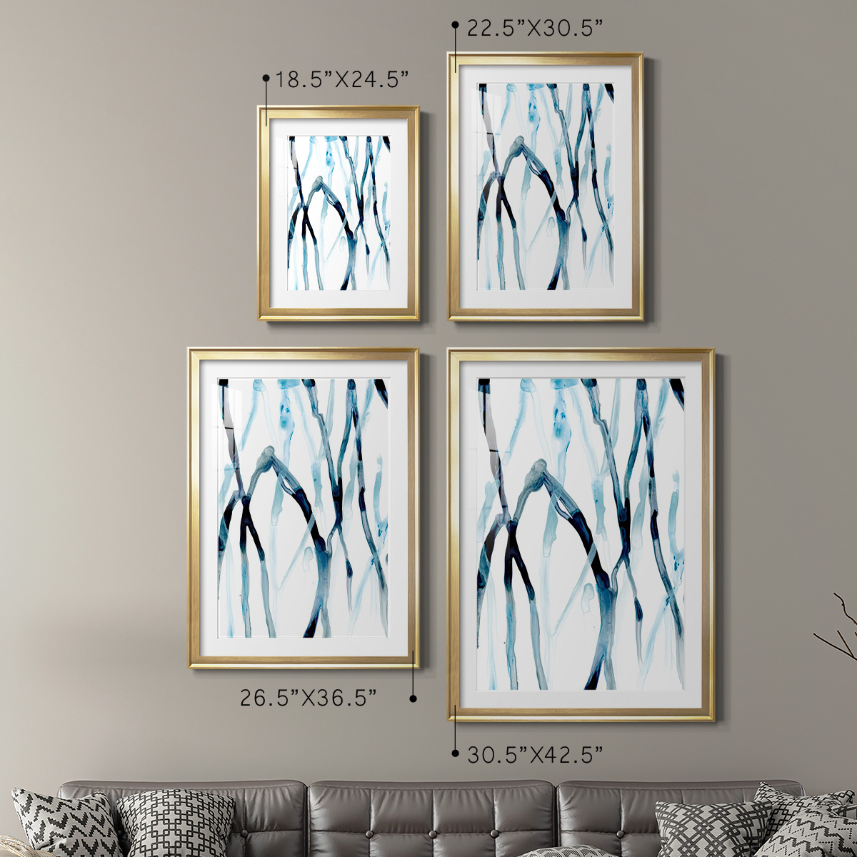 Wexford Home Runnel I Premium Framed Print, 22.5" x 30.5" - Ready to Hang, Gold (Set of 2)