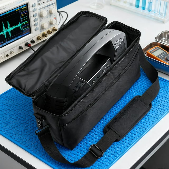 Bolsa bandolera para altavoces con correa, organizador compacto e impermeable, estuche portátil resistente al desgaste.