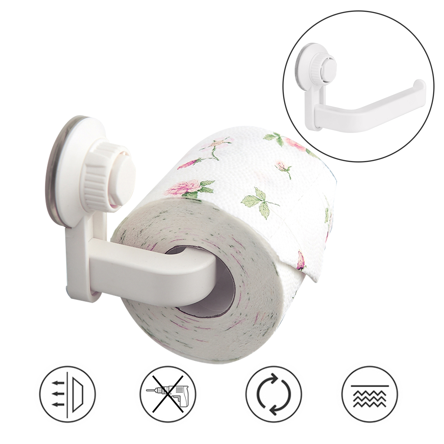 AGPtEK Toilet paper towel holder，Seamless Wall Mount Toilet Tissue