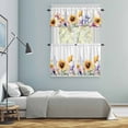 thumbnail image 5 of Sunflower Kitchen Curtains Sets for Windows 24 Inch Length, Yellow Purple Summer Botanical Vintage Rod Pocket Window Treatments Tier Curtains and Valances Set for Bedroom/Bathroom, 5 of 8