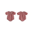 thumbnail image 2 of BemeyourBBs Baby Girls Romper Short Sleeve Plaid Embroidery Animal Summer Bodysuit, 2 of 9