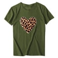 thumbnail image 5 of Valentine's Day T Shirt Women Sexy Leopard Heart Print Tees Cute Holiday Short Sleeve Crewneck Tops, 5 of 6
