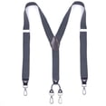 thumbnail image 3 of SGFCWSX Men's X-Back Suspenders, Elastic 4-Clip Adjustable Formal Casual Gray, 3 of 4