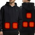 thumbnail image 2 of LEKDFST Zip up Heated Hoodies for Men 5 Heat Zones Lightweight USB Electric Heating Sweatshirt Warm Outdoor Winter Jacket No Battery Black XL, 2 of 9