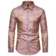 thumbnail image 1 of Camisas Para Hombre XXL Camisa de manga larga con cuello de solapa y corte entallado de jacquard informal a la moda para hombre (Khaki, XL), 1 of 4