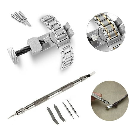 Watch Band Install Tool EEEKit Metal Adjustable Watch Band Stap & Bracelet Link Remover with Spring Bar Extra Pins Repair Tool Kit ()