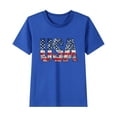 thumbnail image 2 of Freshbabe Boys Girls 4Th Of July Distressed Usa American Flag Print Short Sleeve Crew Neck T-Shirt, Patriotic Casual Summer Top For Independence Day，Size2-15, 2 of 5