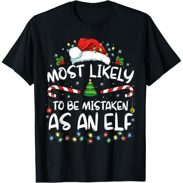 T-Shirt Drôle de Famille Elf - comme sur l'Image - 3TG