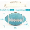 thumbnail image 3 of Football Bling Purse Rhinestone Clutch Purses for Women Crystal Ball Purse Rugby Ball Shaped Bag with Shoulder Chain, 3 of 7