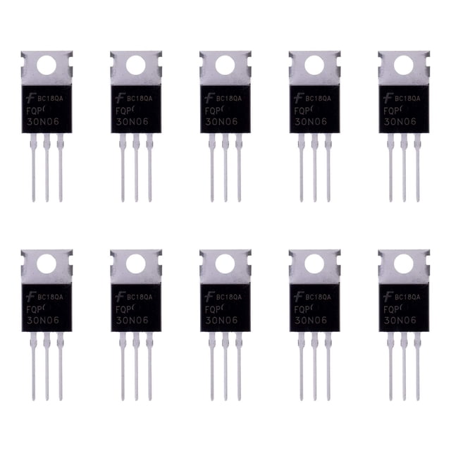 BOJACK FQP30N06 32 A 60 V Transistores MOSFET FQP30N06L 32 Amp 60 Voltios N-Channel Power MOSFET TO-220AB (paquete de 10 unidades)