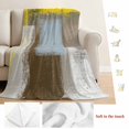 thumbnail image 5 of Yellow Brown Blanket Soft Cozy Warm Throw Blanket for Couch, Plush Fuzzy Flannel Fleece Blankets for Sofa, Abstract Blue White Vintage Oil Painting Bed Blankets Lightweight Gifts for Women, 40"x50", 5 of 9