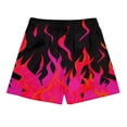 thumbnail image 3 of Mens Flame Graphic Basketball Shorts Cool Retro Running Athletic Shorts Drawstring Waist Casual Track Shorts, 3 of 7