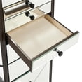 thumbnail image 5 of Pemberly Row 6-Drawer Wood Jewelry Armoire with Flip Top in Walnut Brown/Cream, 5 of 17