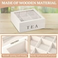 thumbnail image 3 of Tea Bag Organizer Wood Tea Bag Holder with Clear Lid 9 Compartments Tea Caddy Practical Tea Organizer Reusable Tea Bag Caddy Large Capacity Tea Bag Box for Home Office, 3 of 10
