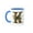 Blue/White, variant on 3drose, Celtic Ornamental Monogram K, 11oz Two-tone Blue Mug