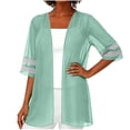 thumbnail image 3 of Posijego Womens Chiffon Cardigans Lightweight Short Sleeve Open Front Casual Summer Beach Cardigans Jackets for Women, 3 of 7