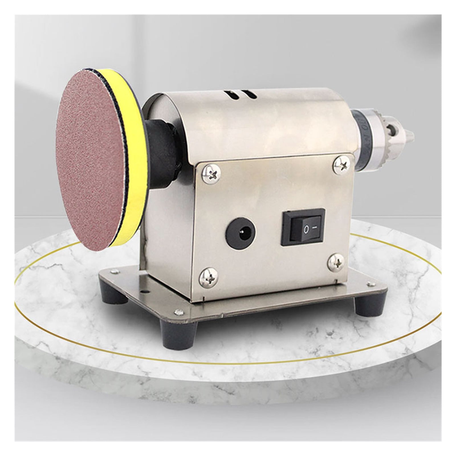 Benchtop Polishe Universal Grinding Machine Bench Lathe Polish Jewelry Rock Polishing Buffer Machine With 20pc Sandpaper