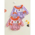thumbnail image 3 of BemeyourBBs Baby Girl Romper Long Sleeve Football Embroidery Plaid Bodysuit, 3 of 9
