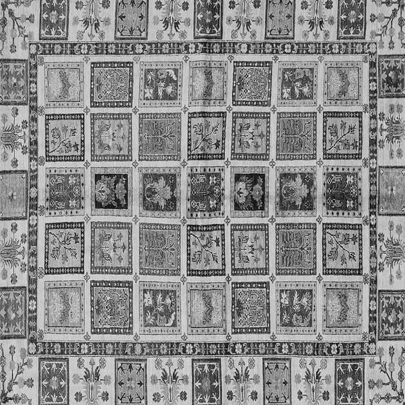 Ahgly Company Indoor Square Oriental Gray Modern Area Rugs, 6' Square