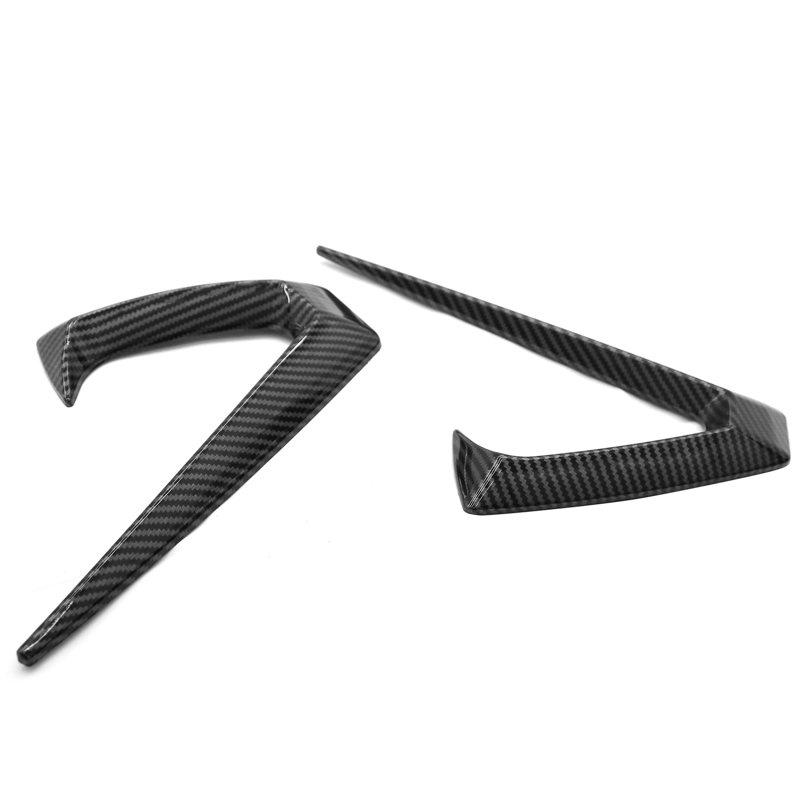 Ikon Motorsports Side Fender Trim Compatible with 2025-2026 Tesla Model Y Juniper, IKON Style Vent Molding Cover ABS Plastic Air Flow Intake Decor 2PC Carbon Fiber Print Garnish Spoiler Fin