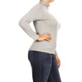 thumbnail image 2 of Women's Plus Size Casual Fitted Long Sleeve Solid Turtleneck Sweater Top, 2 of 5