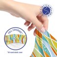 thumbnail image 5 of Abstract Office Chair Slipcover, Waving Vertical Colorful Lines Zigzags Polka Dots Flowers Raindrops Surreal, Protective Stretch Decorative Fabric Cover, Standard Size, Multicolor, by Ambesonne, 5 of 5