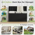 thumbnail image 4 of SOPTY Deck Box, 32 Gallon Resin Indoor and Outdoor Storage Boxes Waterproof for Garden Tools, Pool Accessories Storage Bench, Patio Furniture and Cushions with Lockable Lid-60 Gallon Rattan-Black, 4 of 15