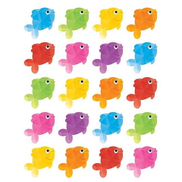 Teacher Created Resources TCR3553-12 Autocollants de Poissons Colorés - Lot de 12