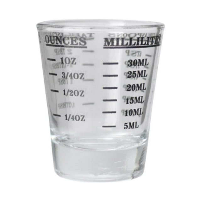 Vaso de chupito para espresso, vidrio grueso, copa de vino, utensilios de cocina, medida oz, cucharadas, cucharadita 45 ml