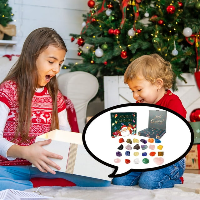 ABPWLY Christmas Poke Music Box Set 24 Crystal Rough Epoxy Advent Day Hole Music Gift Box Clearance Gifts Canada Days Dorm Room Essential Home