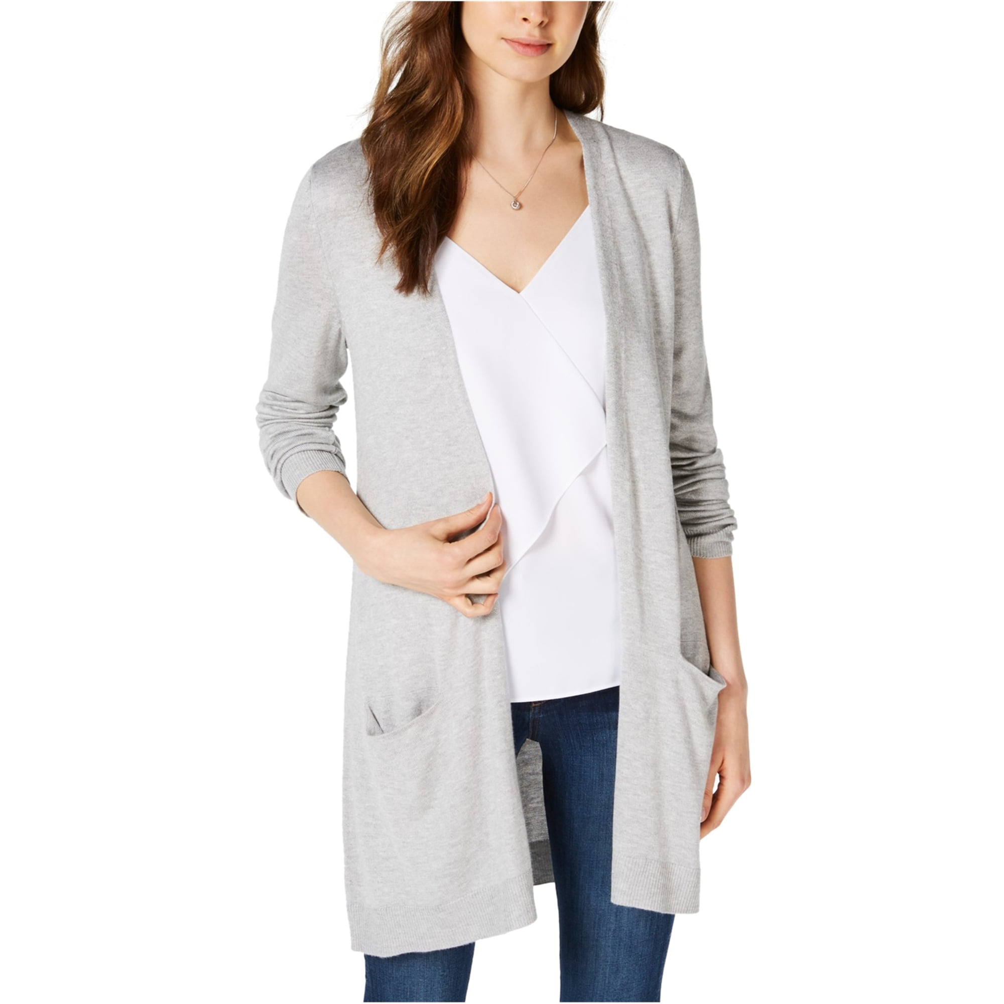 Maison Jules Maison Jules Womens Long Jersey Cardigan Sweater