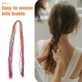 thumbnail image 3 of 64 piezas de cuerda para el cabello para trenzas, coloridas extensiones de cabello para niña africana, banda de cuerda con gradiente, accesorios para coleta para el cabello, adorno para el cabello, 3 of 5
