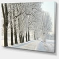 thumbnail image 2 of Winter Rural Road at Sunrise - Large Forest Canvas Art Print, 2 of 4