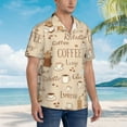 thumbnail image 5 of Balery Coffee Time Print Men's Hawaiian Shirts Short Sleeve Beach Shirt Relaxed Fit Vacation Button Down Shirts-XX-Large, 5 of 9