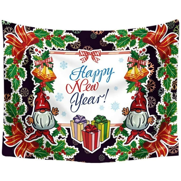 Tapiz de Navidad para colgar en la pared, tapiz de chimenea para sala de estar, dormitorio, decoración de dormitorio, tapices, tapiz colgante de pared, tapiz psicodélico brillar Hogar